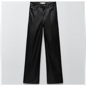 Zara Black Faux LeatherTrousers
